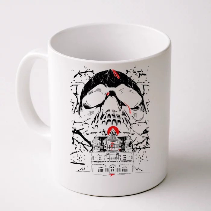 Haunted House Skull Front & Back Coffee Mug