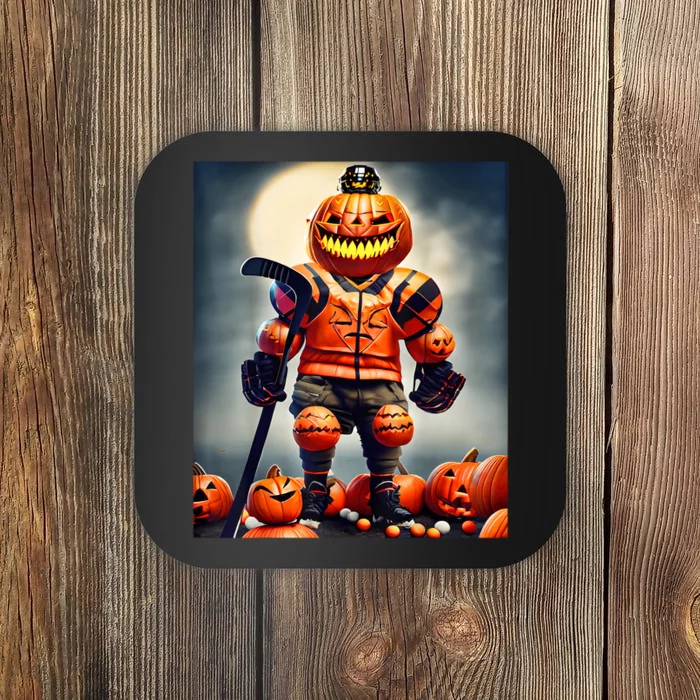 Halloween Hockey Season Pumpkin Player Coaster