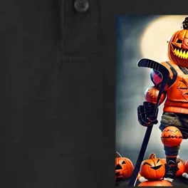 Halloween Hockey Season Pumpkin Player Dry Zone Grid Performance Polo