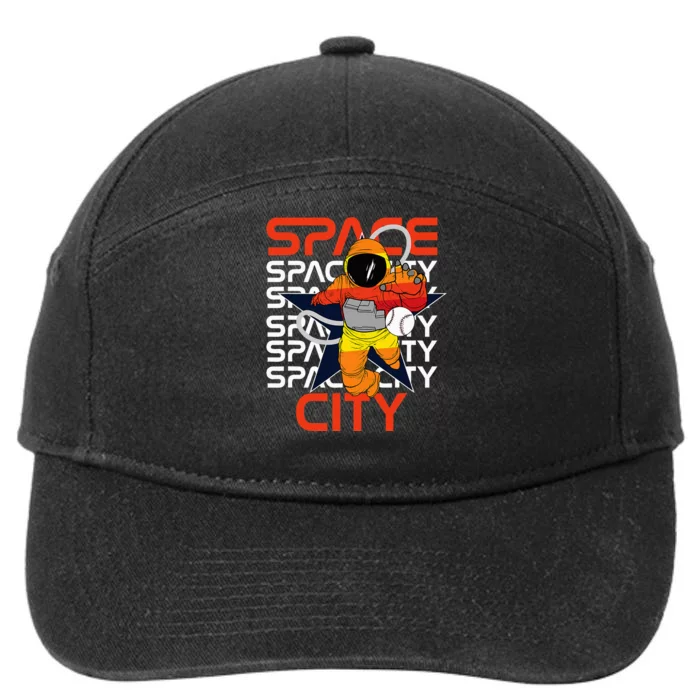 Htown Houston Space City Vintage Baseball Astronaut 7-Panel Snapback Hat