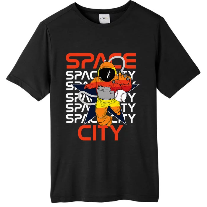 Htown Houston Space City Vintage Baseball Astronaut ChromaSoft Performance T-Shirt