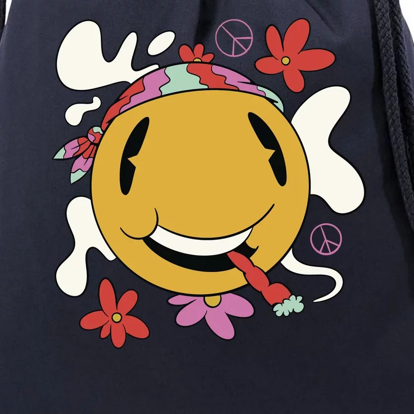 Happy Hippie Smoke Drawstring Bag