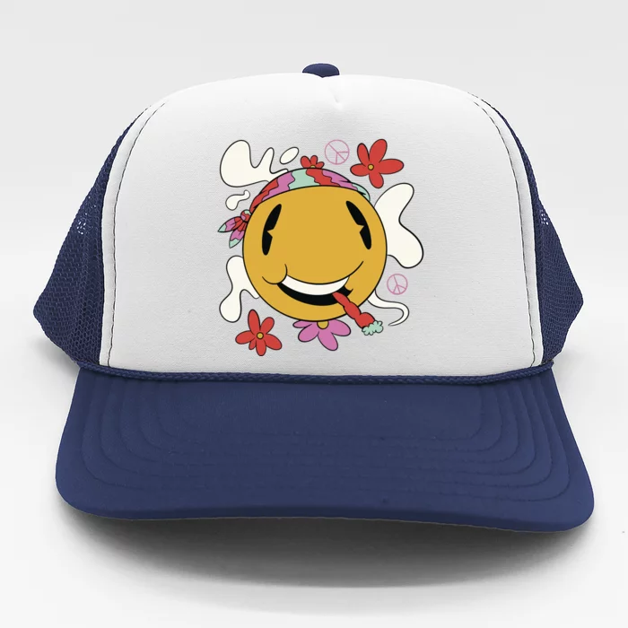 Happy Hippie Smoke Trucker Hat