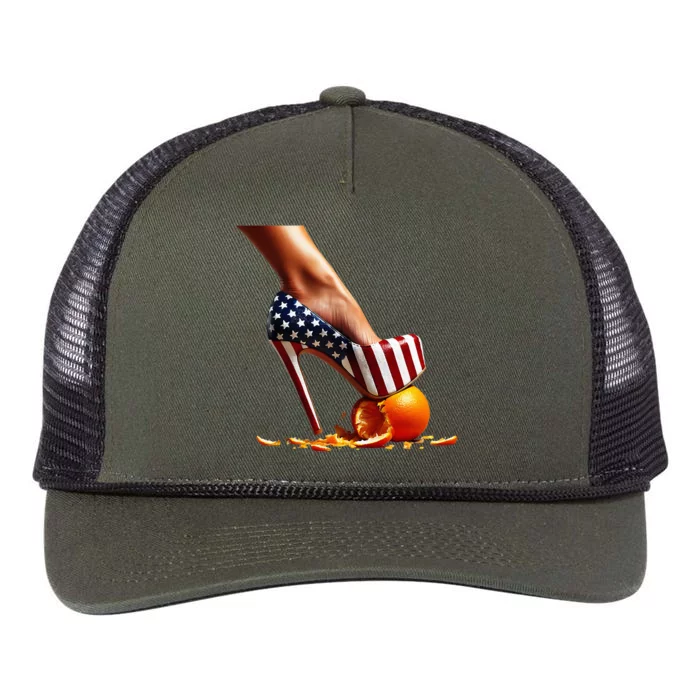 High Heels Squash Oranges; Kamala Harris Election Retro Rope Trucker Hat Cap