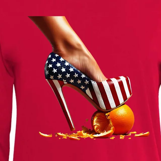 High Heels Squash Oranges; Kamala Harris Election Womens Cotton Relaxed Long Sleeve T-Shirt