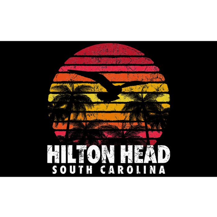 Hilton Head South Carolina Retro Sunset Style Beach Island Bumper Sticker