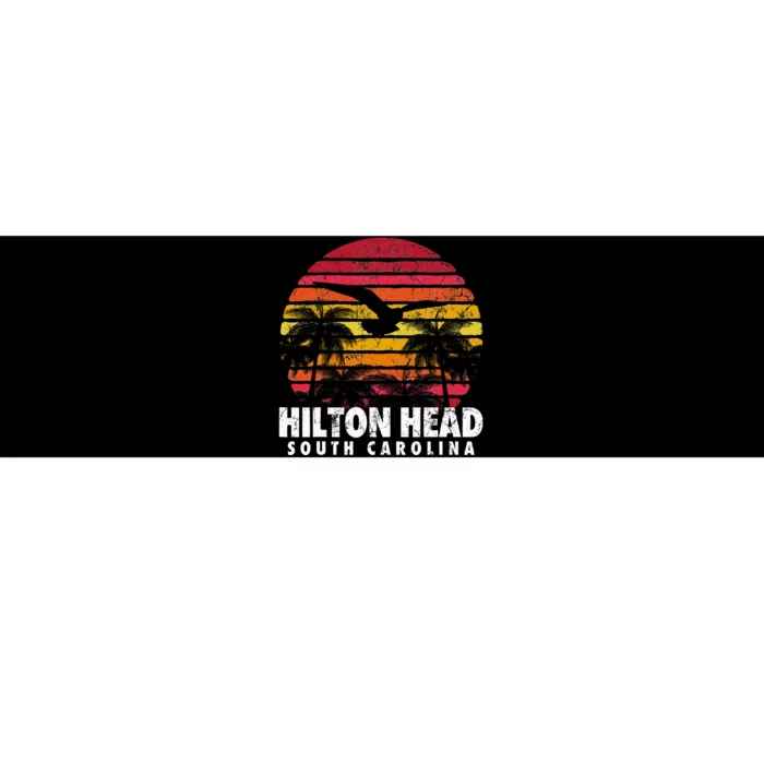 Hilton Head South Carolina Retro Sunset Style Beach Island Bumper Sticker