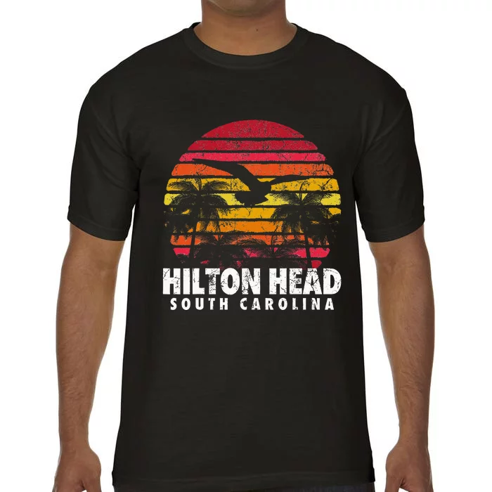 Hilton Head South Carolina Retro Sunset Style Beach Island Comfort Colors T-Shirt