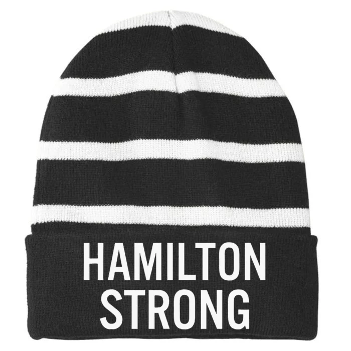 Hamilton High School Strong Striped Beanie with Solid Band