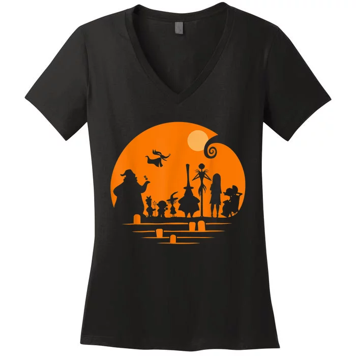 He Halloween Silhouette Women's V-Neck T-Shirt