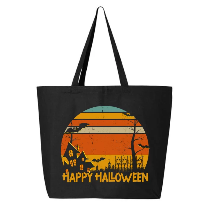 Happy Halloween Spooky Bats Vintage Sunset 25L Jumbo Tote