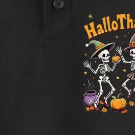 Happy Hallothanksmas Skeleton Dance Throw Pillows Halloween Dry Zone Grid Performance Polo