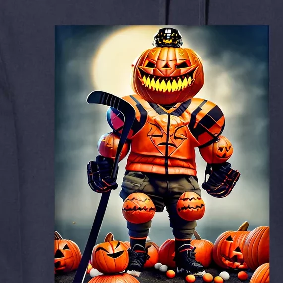 Halloween Hockey Season Pumpkin Player Premium Hoodie