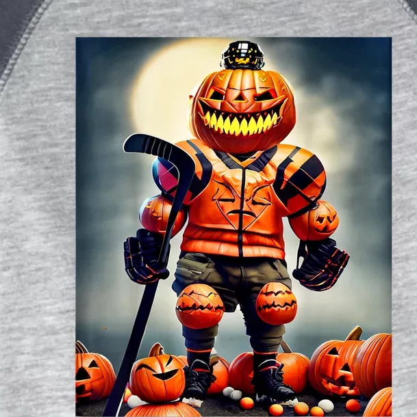 Halloween Hockey Season Pumpkin Player Toddler Fine Jersey T-Shirt