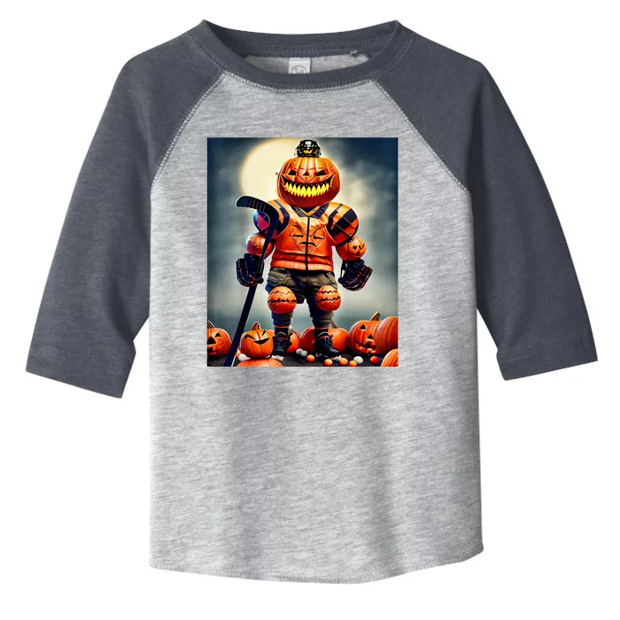 Halloween Hockey Season Pumpkin Player Toddler Fine Jersey T-Shirt