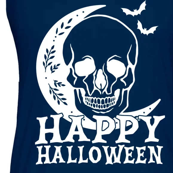 Happy Halloween Skull Moon Spooky Ladies Essential Flowy Tank