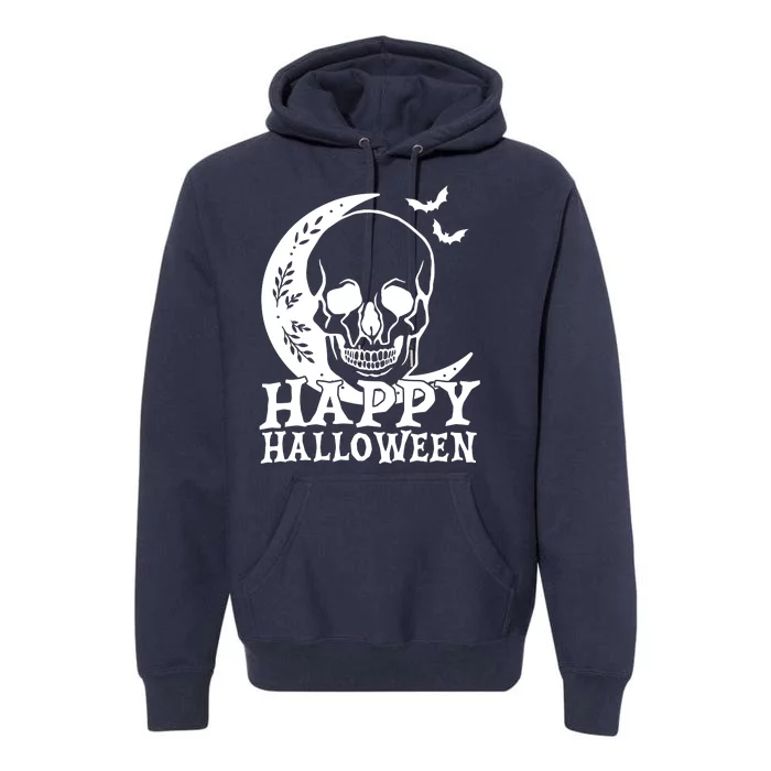 Happy Halloween Skull Moon Spooky Premium Hoodie