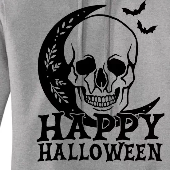 Happy Halloween Skull Moon Spooky Women's Pullover Hoodie