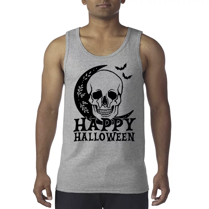 Happy Halloween Skull Moon Spooky Tank Top