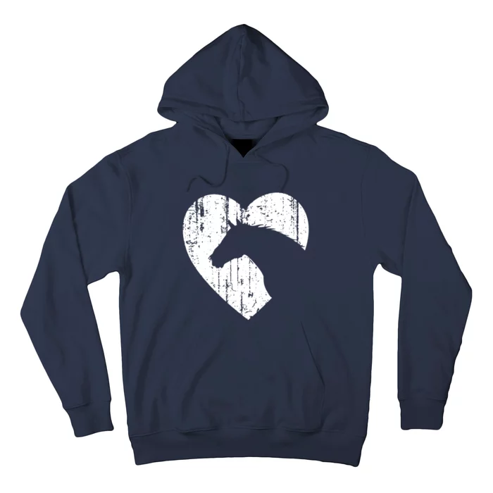 Horse Heart Silhouette For Cowgirl Equestrian Graphic Print Hoodie