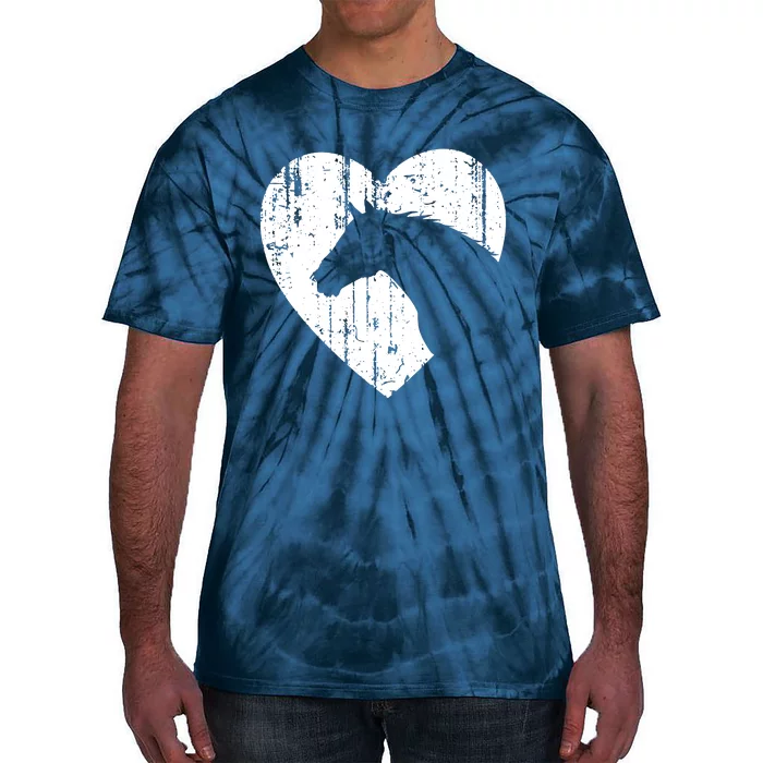 Horse Heart Silhouette For Cowgirl Equestrian Graphic Print Tie-Dye T-Shirt