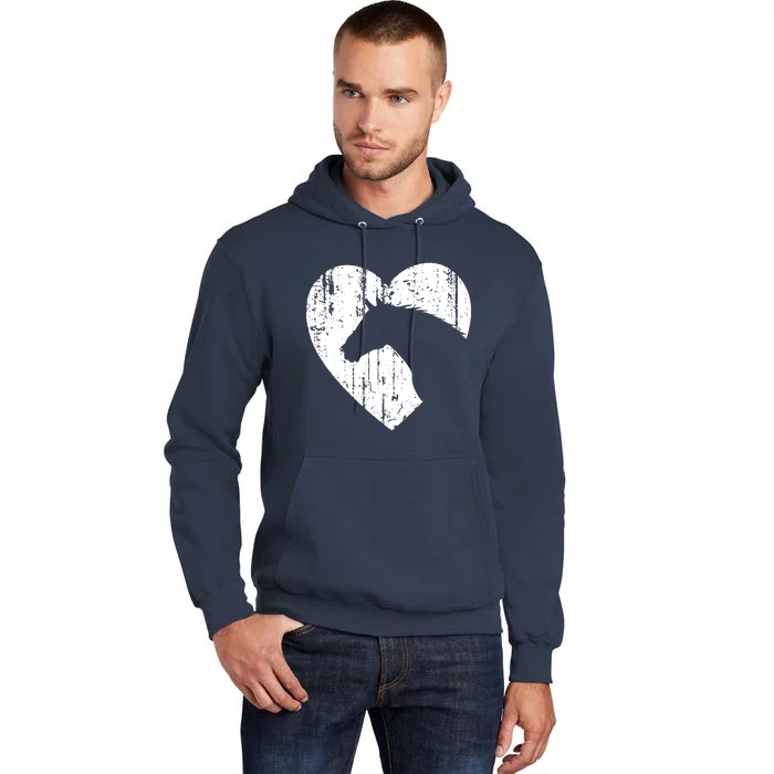 Horse Heart Silhouette For Cowgirl Equestrian Graphic Print Tall Hoodie