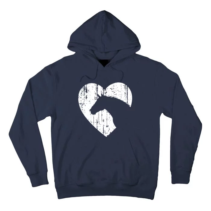 Horse Heart Silhouette For Cowgirl Equestrian Graphic Print Tall Hoodie