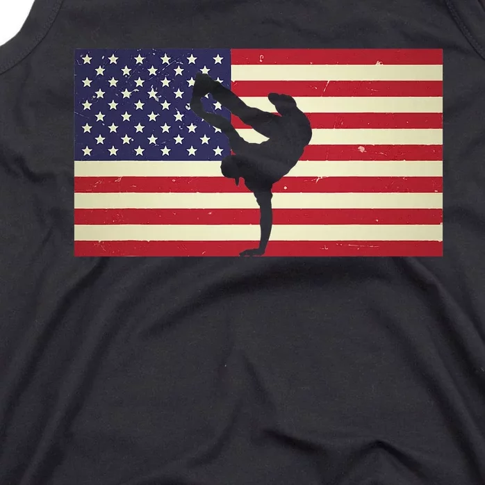 Hip Hop Street Break Dancing Teacher Patriotic American Flag Tank Top