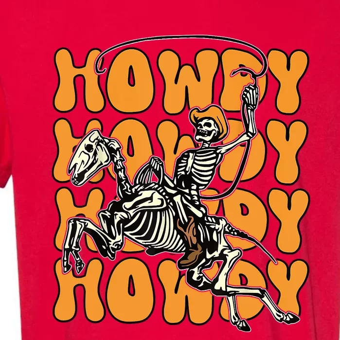 Halloween Howdy Skeleton With Horse Cowboy Hat Lasso Garment-Dyed Heavyweight T-Shirt