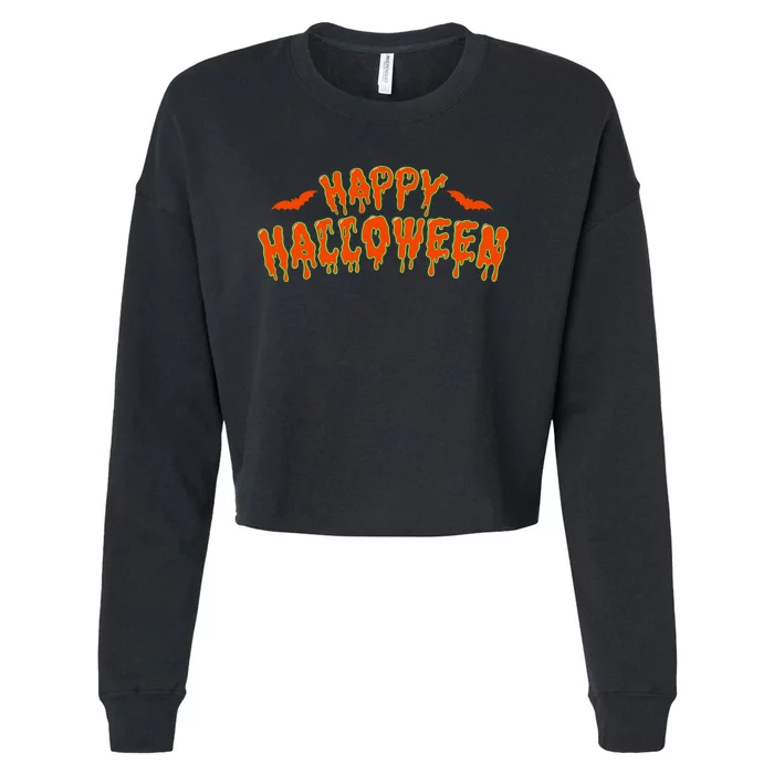 Happy Halloween Spooky Season Cropped Pullover Crew