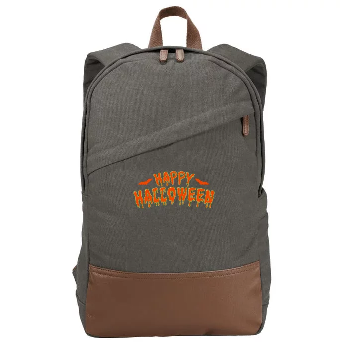 Happy Halloween Spooky Season Cotton Canvas Backpack