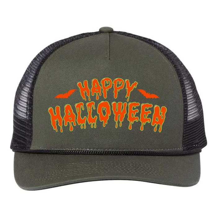 Happy Halloween Spooky Season Retro Rope Trucker Hat Cap