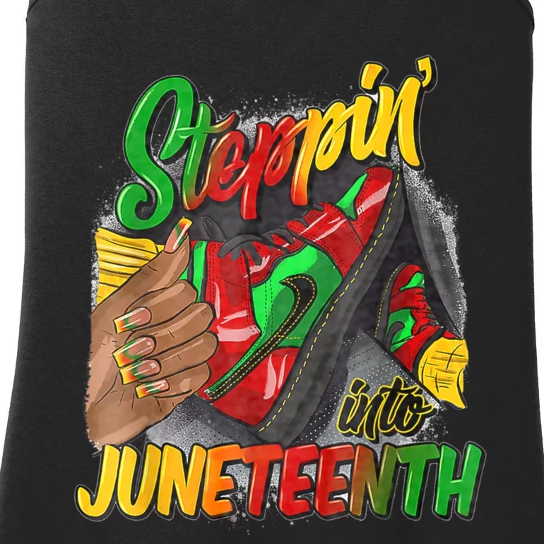 High Heels Steppin Into Juneteenth Africa Black Woman Ladies Essential Tank