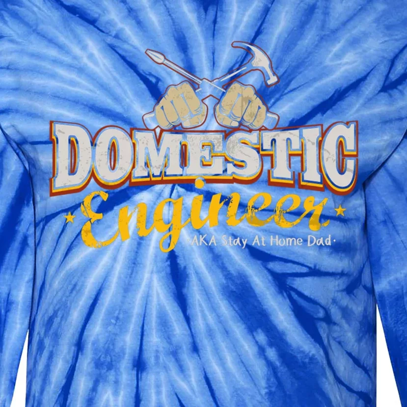 House Husband Staying Home Funny Gift Dad Domestic Engineer Dad Gift Tie-Dye Long Sleeve Shirt