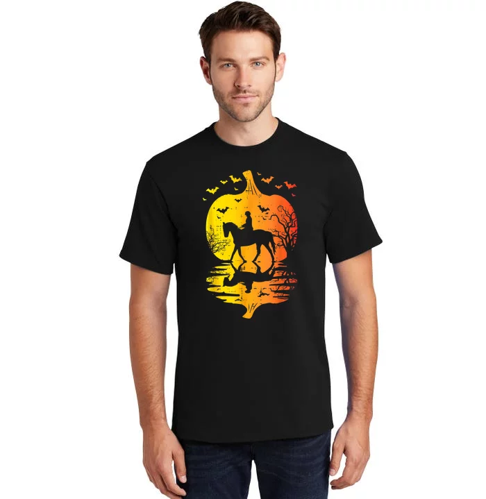 Halloween Horse Silhouette Pumpkin Vintage Costume Tall T-Shirt