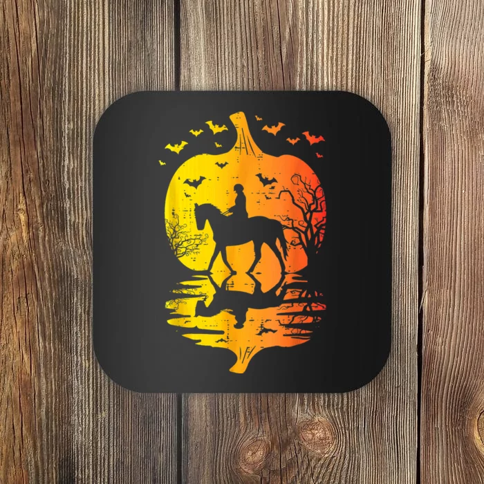 Halloween Horse Silhouette Pumpkin Vintage Costume Coaster