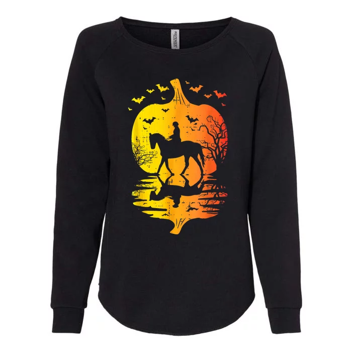 Halloween Horse Silhouette Pumpkin Vintage Costume Womens California Wash Sweatshirt