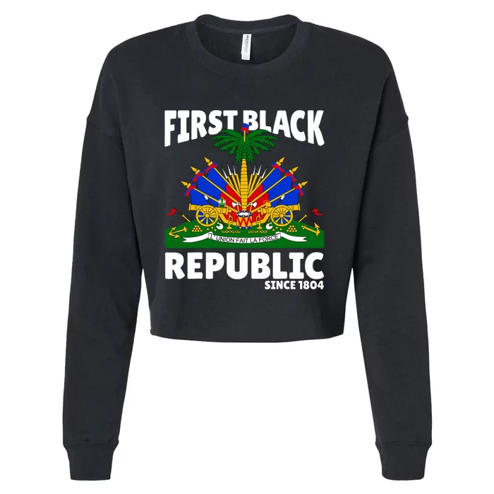 Haiti Heritage Since 1804 Proud Zoe Happy Haitian Flag Day Cropped Pullover Crew