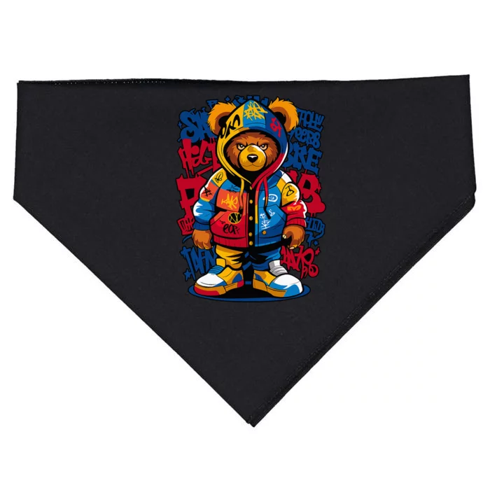 Hip Hop Teddy Bear Rap Music USA-Made Doggie Bandana