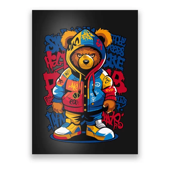 Hip Hop Teddy Bear Rap Music Poster