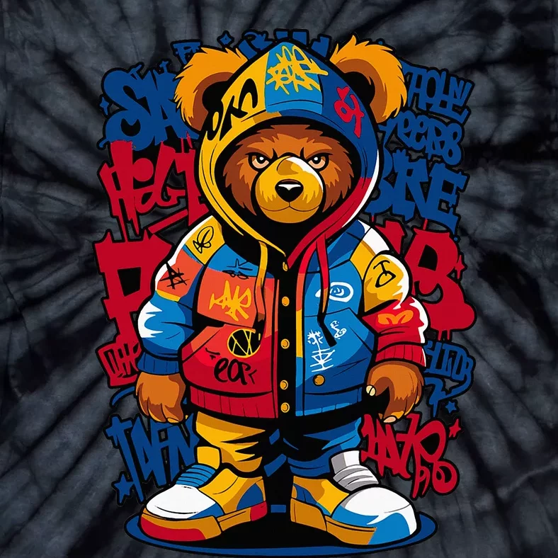 Hip Hop Teddy Bear Rap Music Tie-Dye T-Shirt