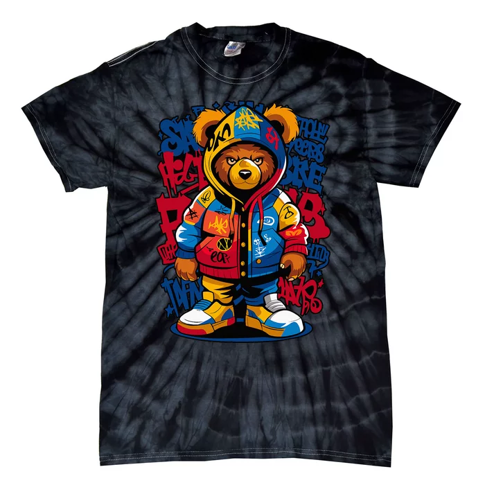 Hip Hop Teddy Bear Rap Music Tie-Dye T-Shirt