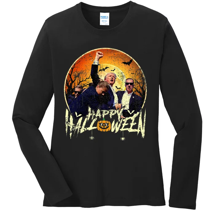 Happy Halloween Trump 2024 Trumpvance 2024 Ladies Long Sleeve Shirt