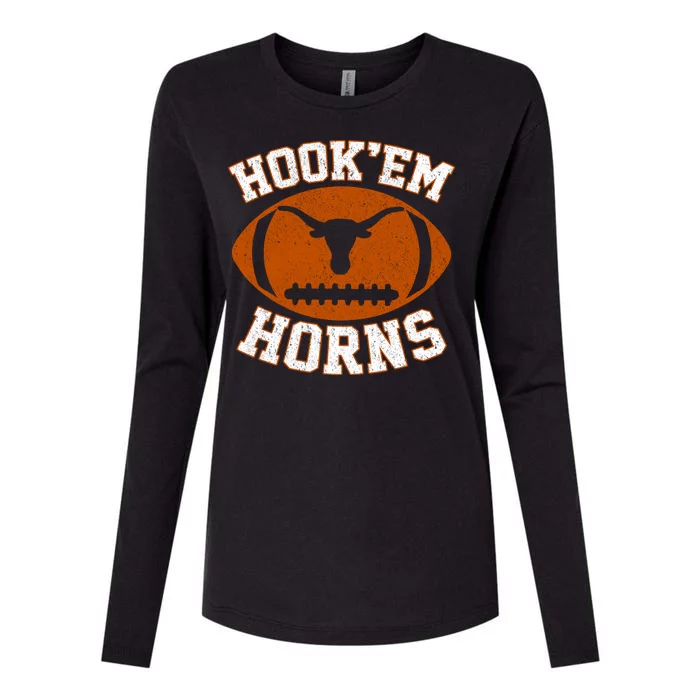 Hook’Em Horns Texas State Vintage Football Womens Cotton Relaxed Long Sleeve T-Shirt