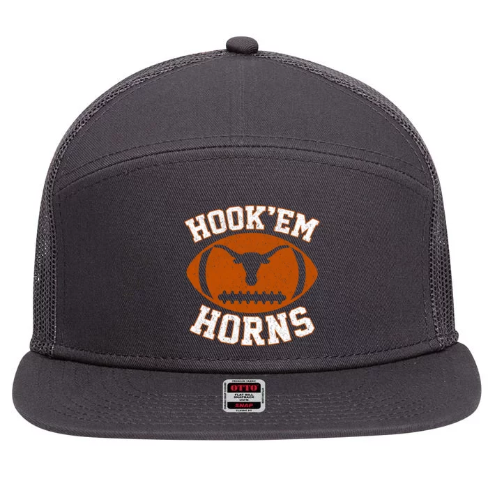 Hook’Em Horns Texas State Vintage Football 7 Panel Mesh Trucker Snapback Hat