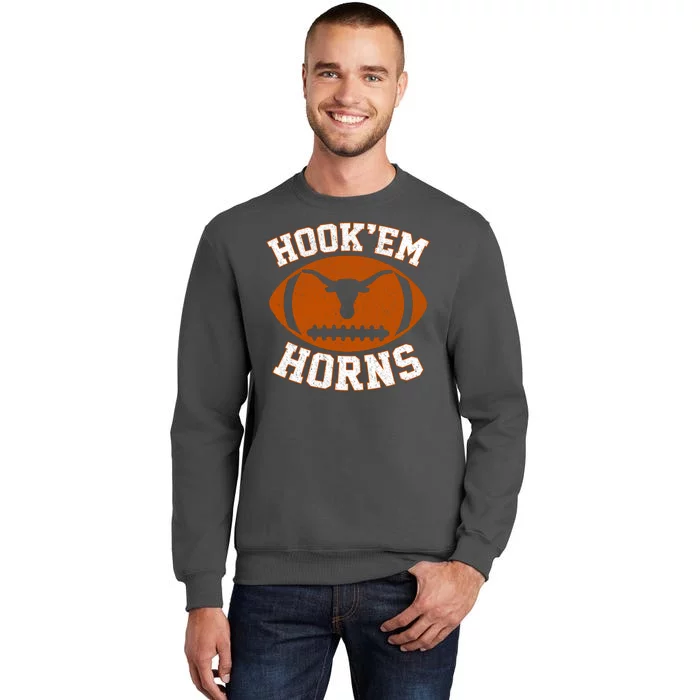 Hook’Em Horns Texas State Vintage Football Tall Sweatshirt