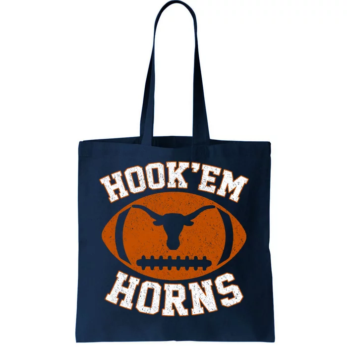 Hook’Em Horns Texas State Vintage Football Tote Bag