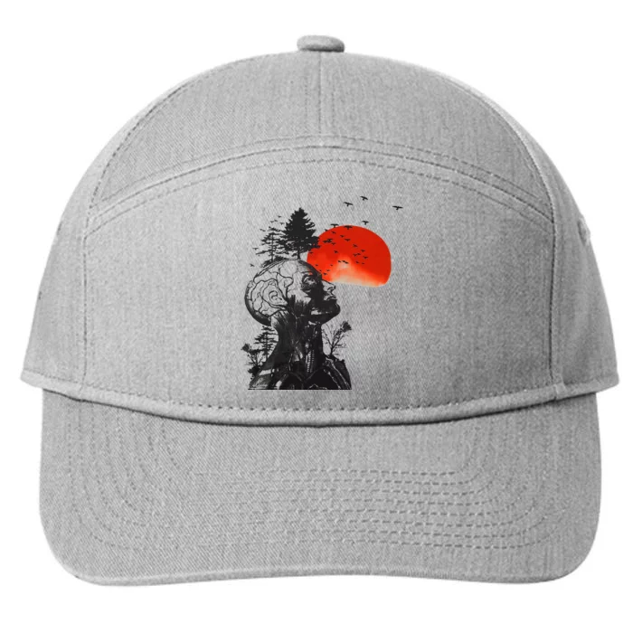 Hangover Human Tree Surreal Artistic Sunset 7-Panel Snapback Hat