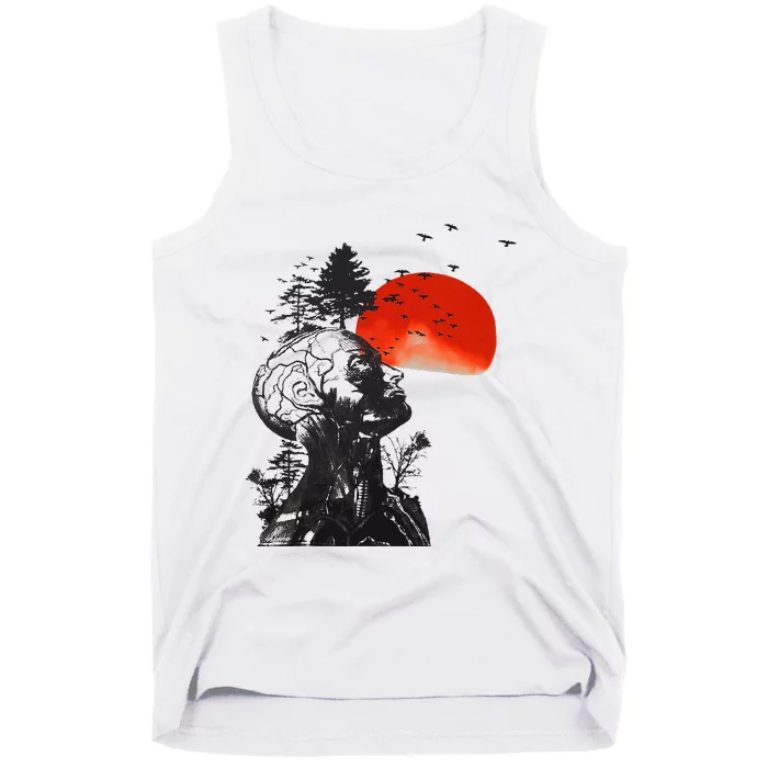 Hangover Human Tree Surreal Artistic Sunset Tank Top