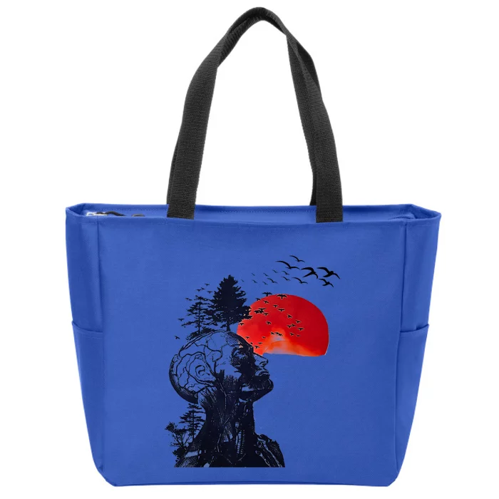 Hangover Human Tree Graphic Zip Tote Bag